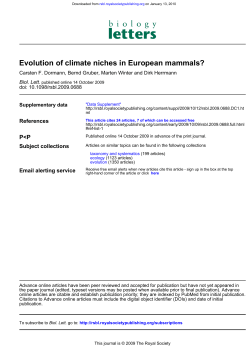 Evolution of climate niches in European mammals?