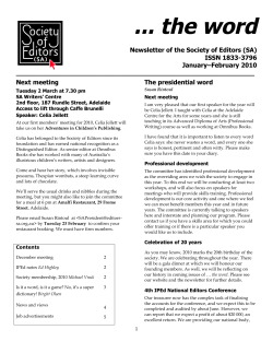 the word - The Society of Editors (SA)