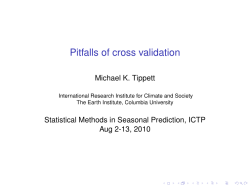 Pitfalls of cross validation - Indico