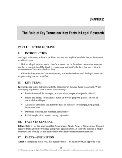 The Role of Key Terms and Key Facts in Legal Research