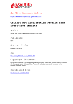 Cricket Bat Acceleration Profile from Sweet-Spot Impacts