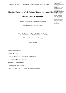 How has Welfare to Work Reform Affected the