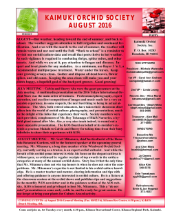 Aug - Kaimuki Orchid Society