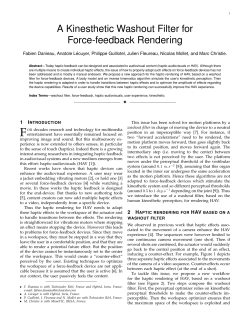 A Kinesthetic Washout Filter for Force