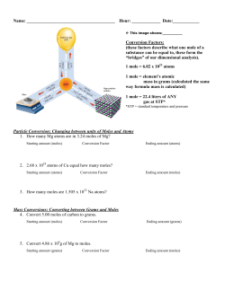 Chapter 3: The Mole Worksheet