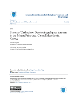 Streets of Orthodoxy: Developing religious tourism in
