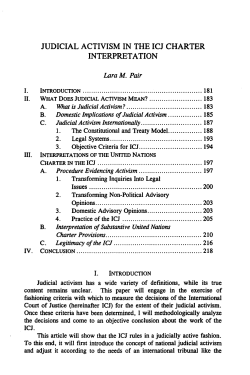 judicial activism in the icj charter interpretation