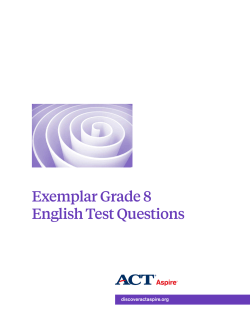 Exemplar Grade 8 English Test Questions