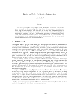 Decisions Under Subjective Information