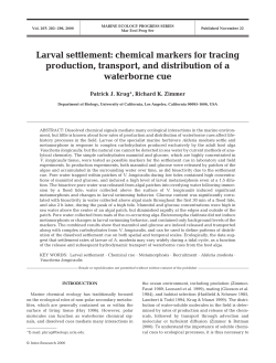 Larval settlement: chemical markers for tracing production, transport