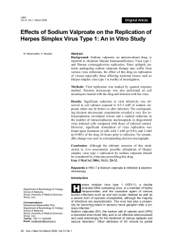 Effects of Sodium Valproate on the Replication of Herpes Simplex