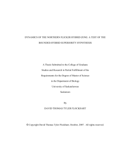 DYNAMICS OF THE NORTHERN FLICKER HYBRID ZONE: A TEST