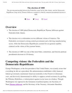 the Federalists and the Democratic-Republicans