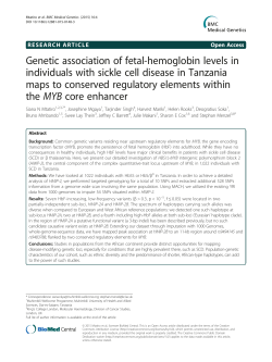 Genetic association of fetal-hemoglobin levels in individuals with