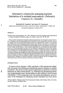 Alternative criteria for assessing nutrient limitation of a wetland
