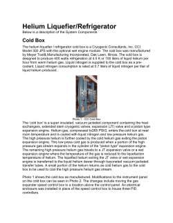 Helium Liquefier/Refrigerator