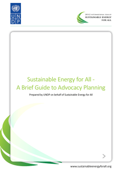 Sustainable Energy for All - A Brief Guide to Advocacy Planning