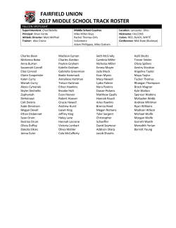 Middle School Track Roster - Fairfield Union Athletics