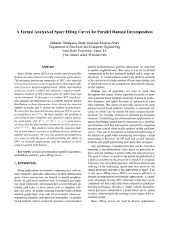 A Formal Analysis of Space Filling Curves for