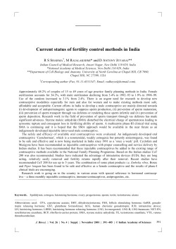 Current status of fertility control methods in India