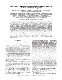 Effect of Oily Additives on Foamability and Foam Stability. 1. Role of