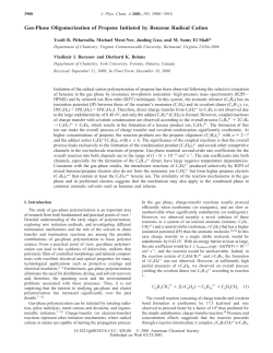 Gas-Phase Oligomerization of Propene Initiated by Benzene
