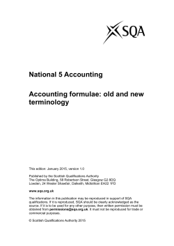National 5 Accounting Accounting formulae: old and new