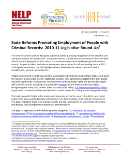 State Reforms Promoting Employment of People with Criminal
