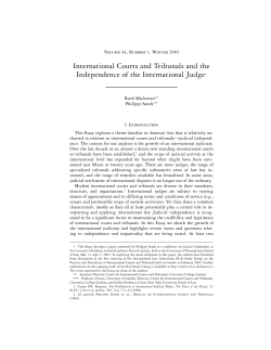 International Courts and Tribunals and the Independence of the