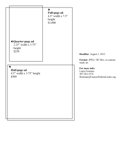 Half-page ad 4.5&rdquo; width x 3.75&rdquo; height $500 &larr;Quarter