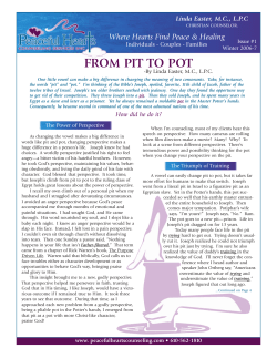 FROM PIT TO POT - Peaceful Hearts Counseling Services Inc.