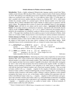 Switch reference in Washo as inverse marking