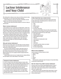 Lactose Intolerance and Your Child