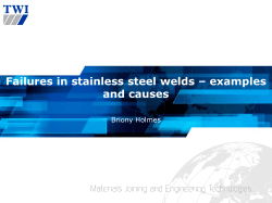 Failures in stainless steel welds &ndash; examples and causes