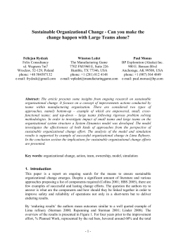 Sustainable Organizational Change