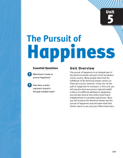 The Pursuit of Happiness