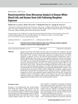 Neurotransmitter Gene Microarray Analysis in Human White Blood