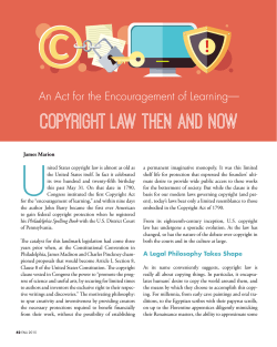 Copyright Law Then and Now - The Bar Association of San Francisco