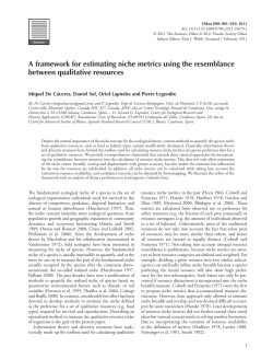 A framework for estimating niche metrics using the