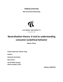 Neutralization theory: A tool to understanding consumer (un)ethical