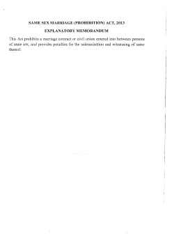 Same-sex Marriage (Prohibition)
