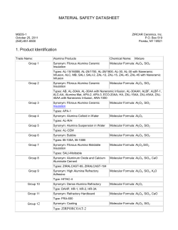 MATERIAL SAFETY DATASHEET 1. Product Identification