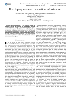 Developing malware evaluation infrastructure