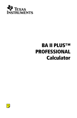 BA II PLUS&trade; PROFESSIONAL Calculator