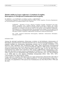 Meiotic studies in Largos rufipennis ( Castelnau) (Largidae