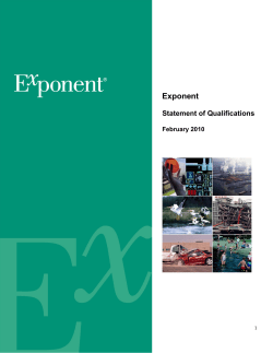 Exponent`s Statement of Qualifications
