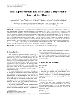 lipid fractions, fatty acids, beef burger, goat meat, fat replacers, low