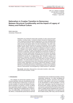 Nationalism in Croatian Transition to Democracy: Between