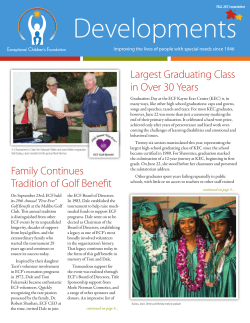 Fall 2011 Newsletter - Exceptional Children`s Foundation
