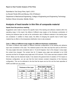 Report on Heat Transfer Analysis of Thin Films